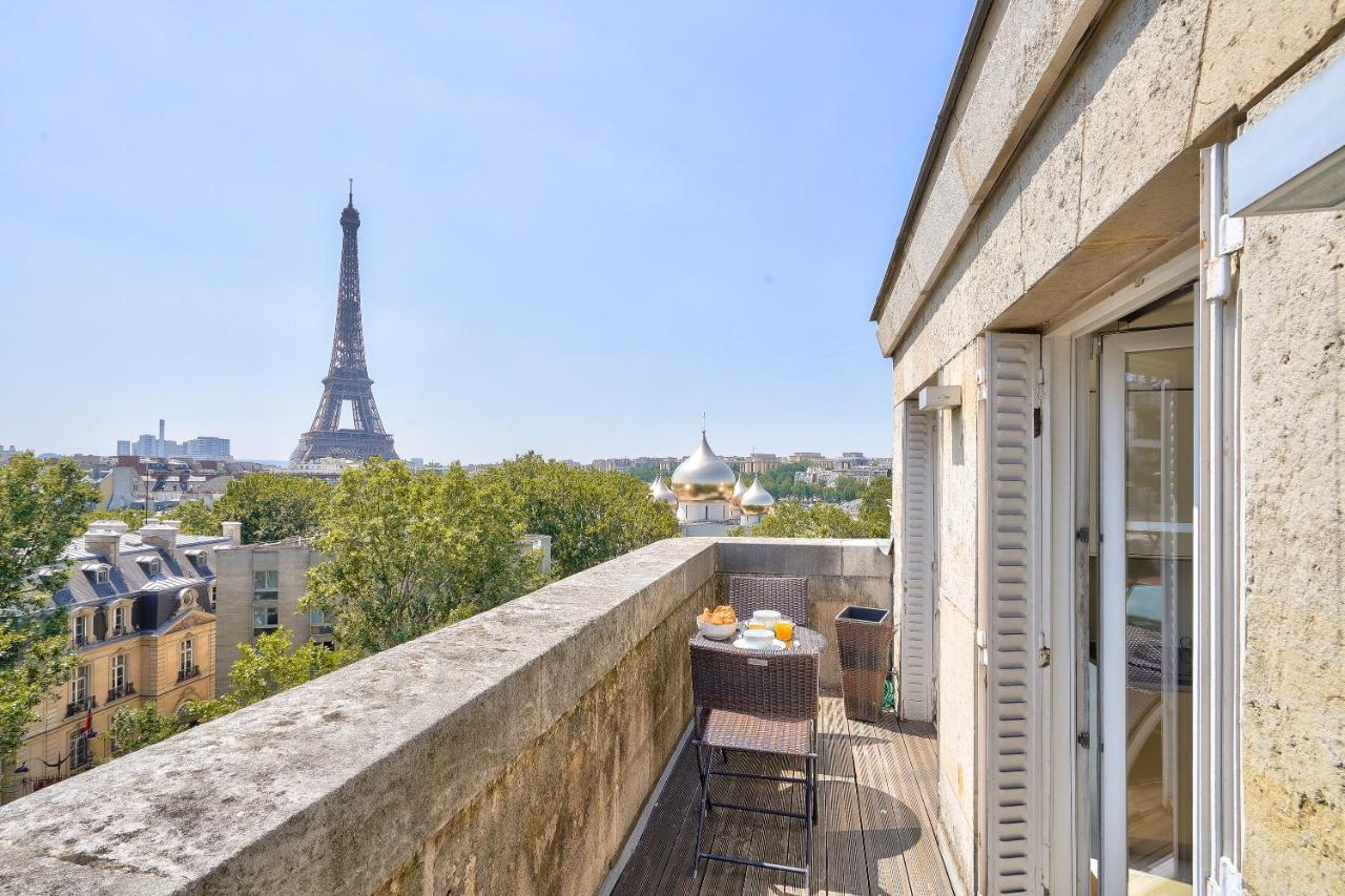 Designed Studio With Ac-Terrasse Vue Tour Eiffel Paris Exterior foto