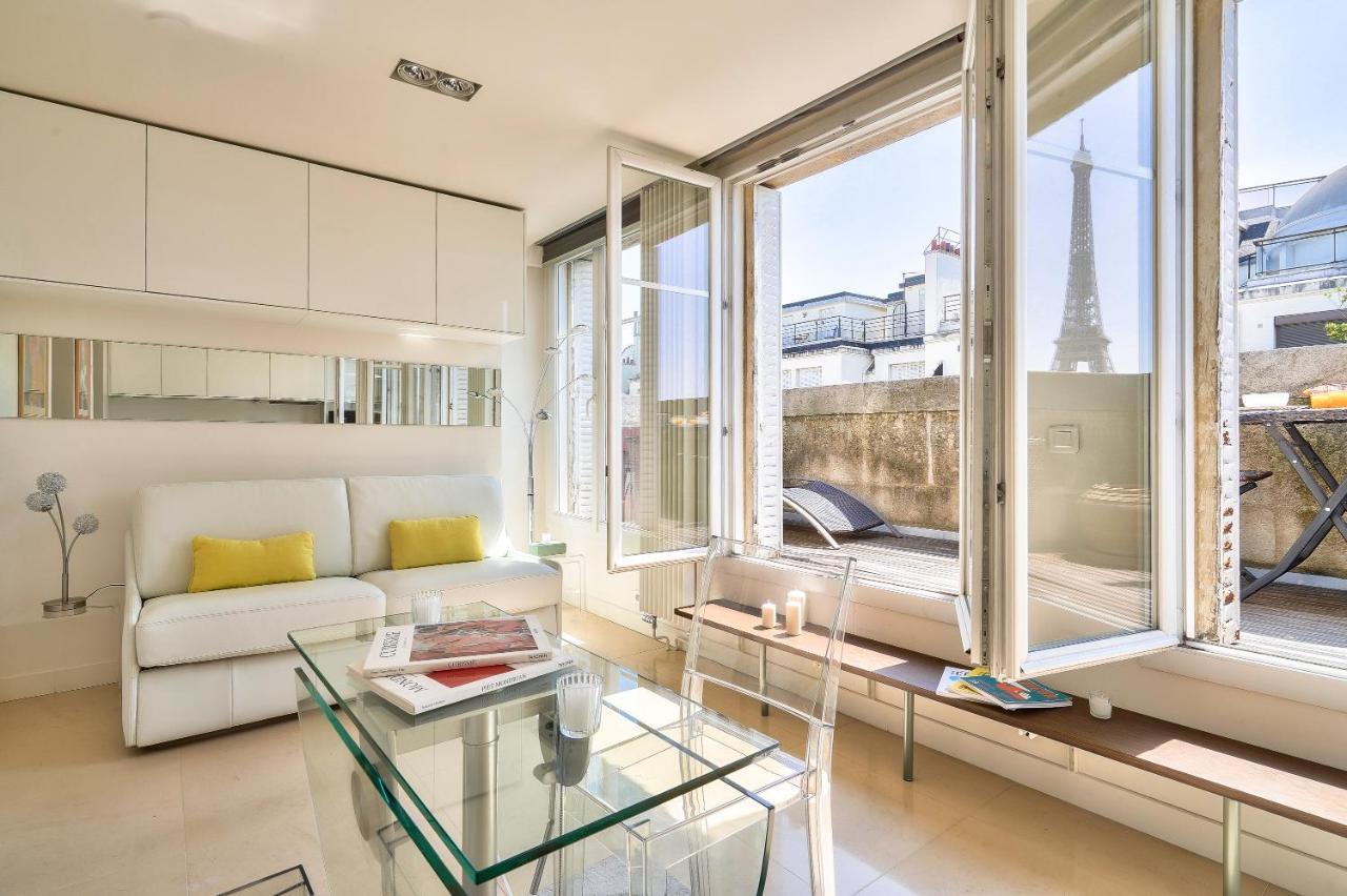 Designed Studio With Ac-Terrasse Vue Tour Eiffel Paris Exterior foto